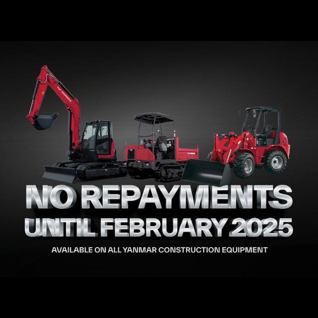 No Repayments Until Feb 2025 On New Yanmar Construction Equipment