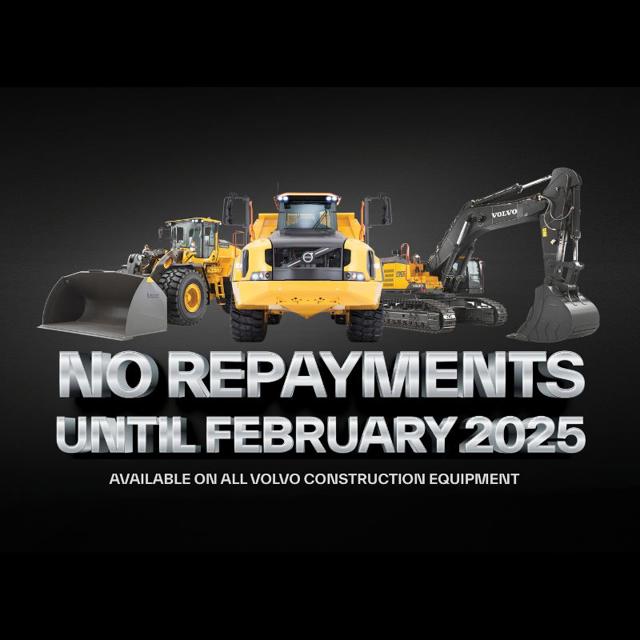 No Repayments Until Feb 2025 On New Volvo Construction Equipment