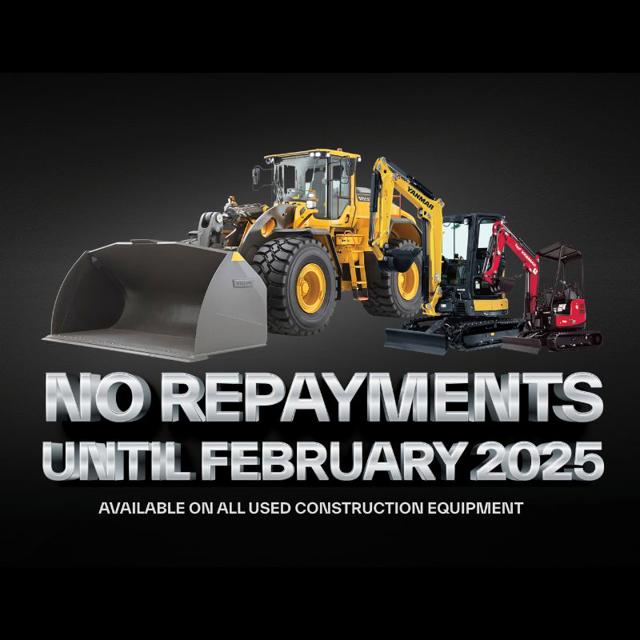 No Repayments Until Feb 2025 On All Used Construction Equipment